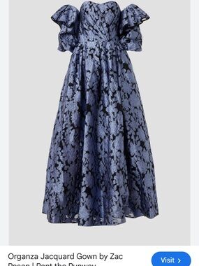 Zac Posen Lilac Floral Off-Shoulder gown